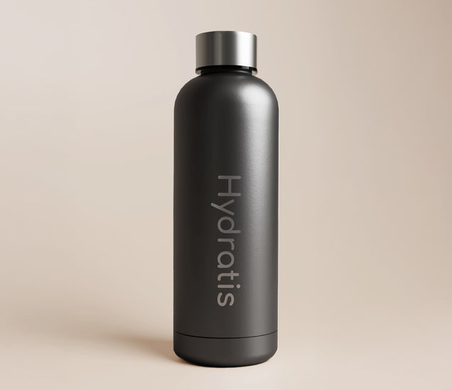 Gourde isotherme Noir chromé Hydratis